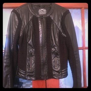 Blanc Noir M black leather like jacket